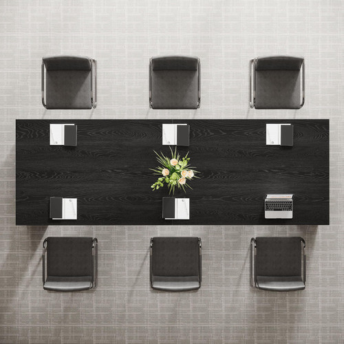 Large Conference Table for 6-8, 87-Inch Rectangular Meeting Table, Farmhouse Seminar Boardroom Desk for Office Conference Room (1, Black)