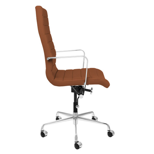 Tall Back Ribbed Management Chair (Brown)