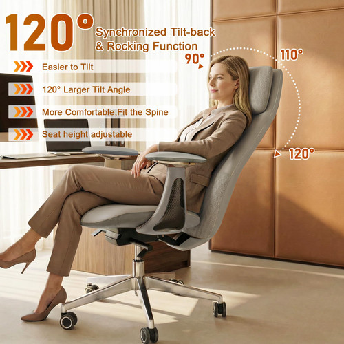 Leather High-Back Executive Office Chair,Ergonomic