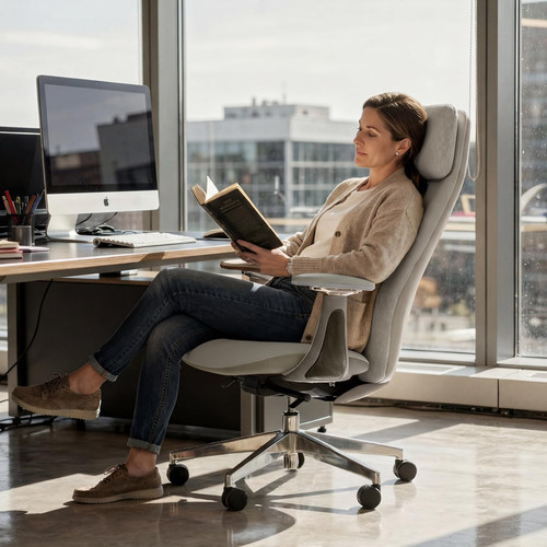 Leather High-Back Executive Office Chair,Ergonomic
