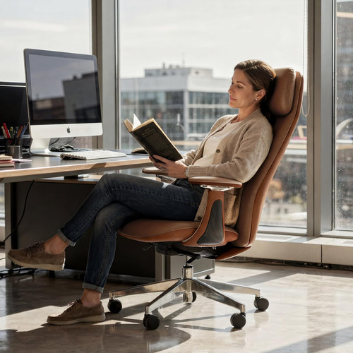 Leather High-Back Executive Office Chair,Ergonomic