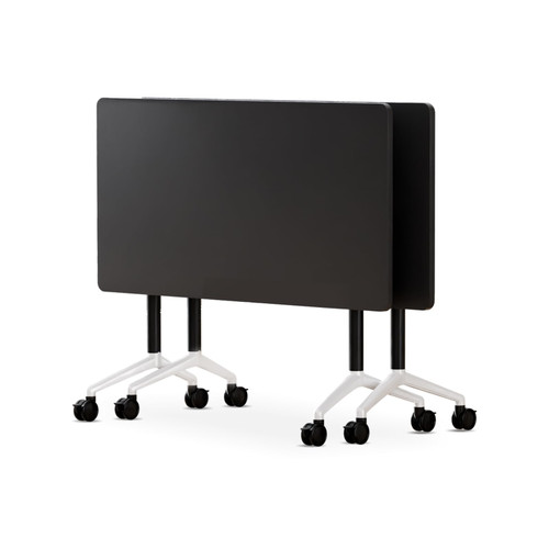 2 Pack Folding Conference Tables with Wheels,61in Flip Top Modular Conference Table,Mobile Joinable Conference Tables,Stackable Space-Saving Training Table for Office Classroom Seminar(Black)
