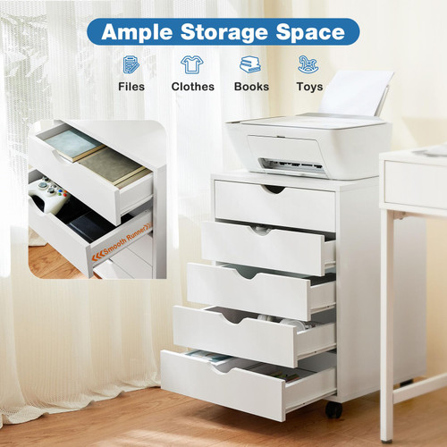 5 Drawer File Cabinet on Wheels, Printer Stand
