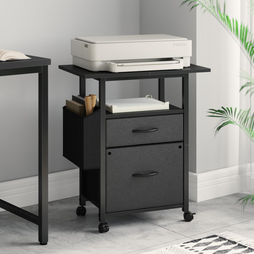 2 Drawer File Cabinet 24''W, Mobile Filing Cabinet, Printer Stand