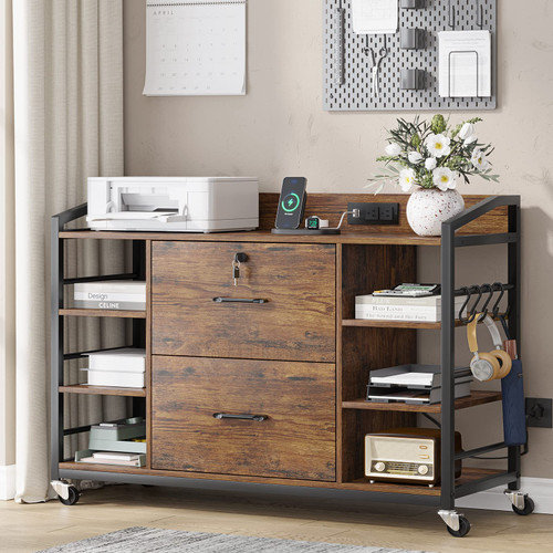 44" File Cabinet with Lock, Filing Cabinet fits Legal/Letter Size