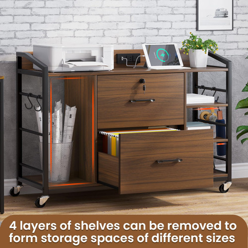 44" File Cabinet with Lock, Filing Cabinet fits Legal/Letter Size