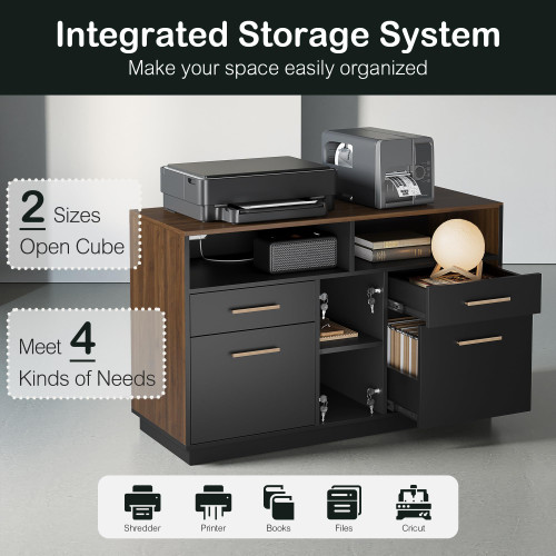 4 Drawer File Cabinet with Lock, Filing Cabinet for Home Office