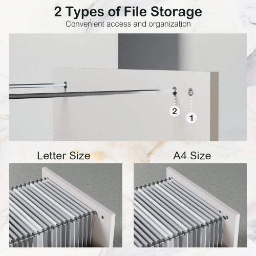 4 Drawer File Cabinet with Lock, Filing Cabinet for Home Office