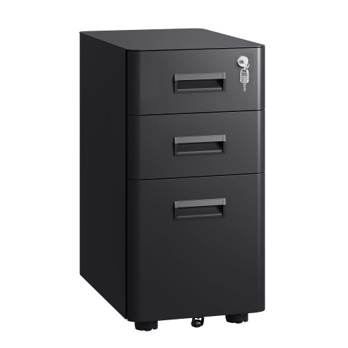 3 Drawer Mobile File Cabinet, Fully Assembled Except Casters