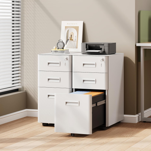 3 Drawer File Cabinet on Wheels, Fully Assembled Except Casters