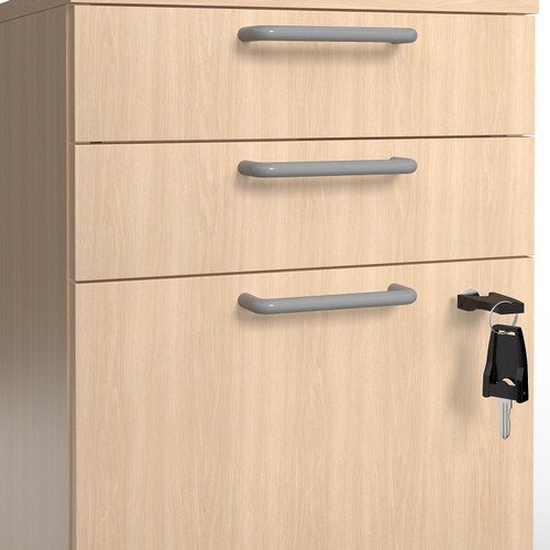 3-Drawer Vertical File Cabinet, Letter & Legal Size Documents, Lockable & Mobile, 21.3" D x 15.6" W x 24.3" H, Natural