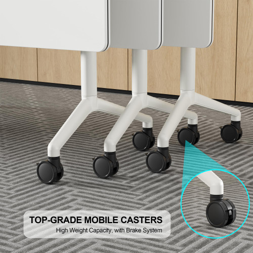 Conference Room Table 1 Pack, Modern Folding Training Tables with Flip Top, Mobile Table with Four Locking Wheels, Executive Desk for Meeting Room, Office, Classroom 59.06”x23.62”x29.53”