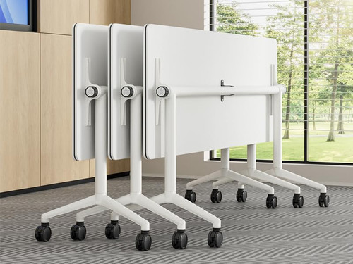 Conference Room Table 1 Pack, Modern Folding Training Tables with Flip Top, Mobile Table with Four Locking Wheels, Executive Desk for Meeting Room, Office, Classroom 59.06”x23.62”x29.53”