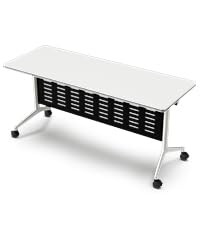 Conference Room Table 8 Pack with Privacy Barrier, Modern Folding Training Tables with Flip Top, Mobile Table with Four Locking Wheels, Executive Desk for Meeting Room, Office, Classroom