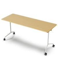 Conference Room Table 8 Pack, Modern Folding Training Tables with Flip Top, Mobile Table with Four Locking Wheels, Executive Desk for Meeting Room, Office, Classroom （Wood Tone）