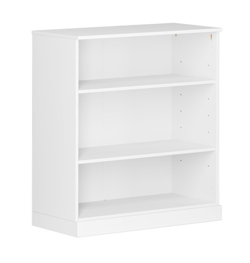 Solid Wood Bookcase - 3-Tier Floor Standing Bookshelf - 36" Short Storage Shelf, 32” Wide - White, Display Furniture for Living Room, Renewable 100% Eco-Friendly Wood, Made in Brazil