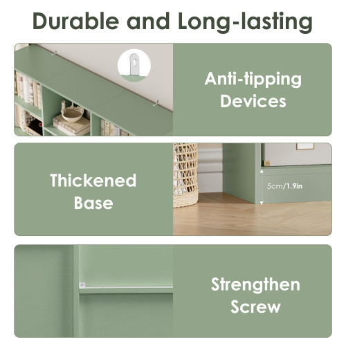 Triple Wide Bookshelf, Large Bookshelf with 17 Display Shelves