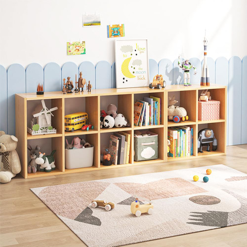 4 Cube Organizer Bookcase Oak Open Shelf