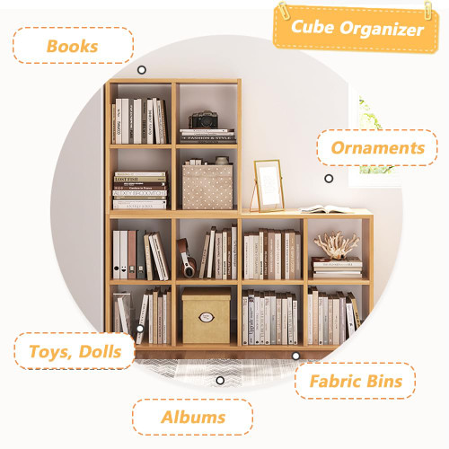 4 Cube Organizer Bookcase White Open Shelf