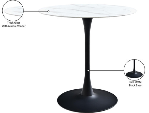 Holly 36" Matte Black Counter Height Table