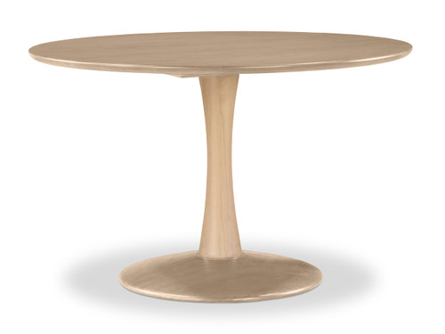 915Oak-T Holly Collection Mid-Century Modern Dining Table with Rich Natural Finish, Solid Wood, Oak Veneer, 48" W x 48" D x 30" H, Natural