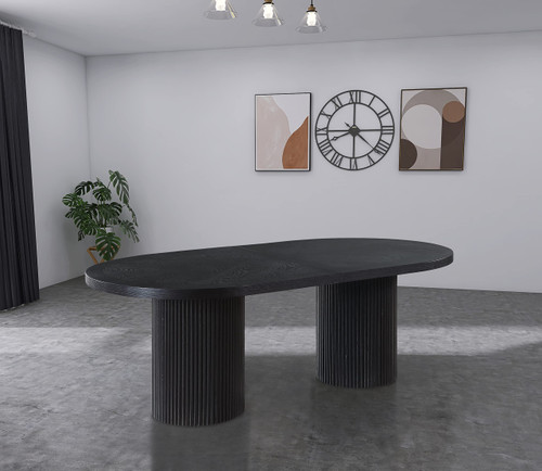 Belinda Black Oak Wood Dining Table