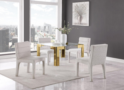 Gold Stainless Steel and Acrylic Dining/Game Table