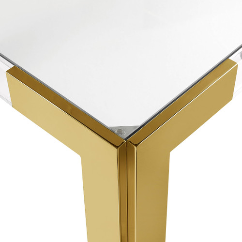 Gold Stainless Steel and Acrylic Dining/Game Table