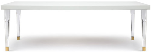 White Lacquer Dining Table, 94.5" W x 43.5" D x 30" H