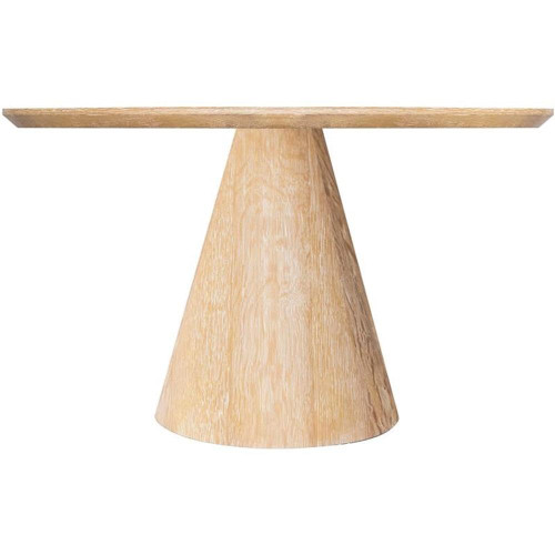 Mid-Century Modern Solid Acacia Wood Dining Table, 52" W x 52" D x 30" H