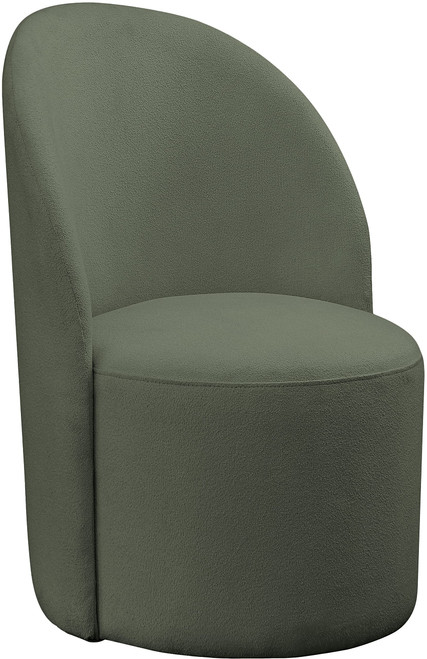Boucle Fabric Upholstered Accent or Dining Chair with Rich Green Boucle Fabric, 24" W x 26" D x 35" H, Green