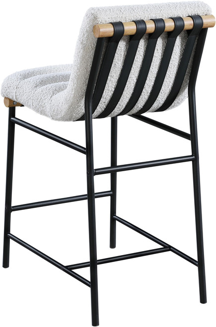 857Cream-C Burke Collection Modern | Contemporary Boucle Fabric Upholstered Counter Stool, Cream, 18" W x 24" D x 37.5" H