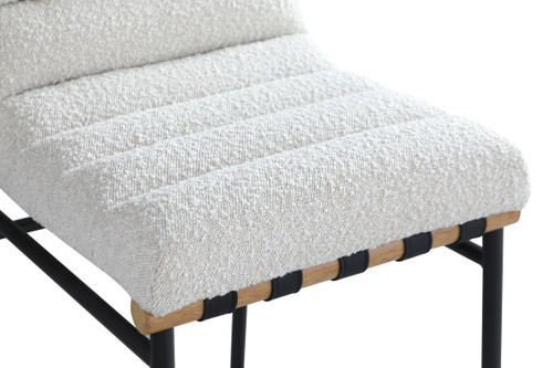 857Cream-C Burke Collection Modern | Contemporary Boucle Fabric Upholstered Counter Stool, Cream, 18" W x 24" D x 37.5" H