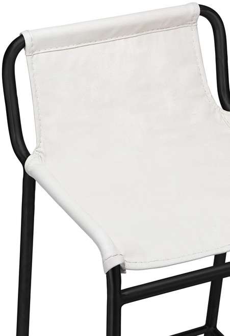 500Cream-C Dax Collection Modern | Contemporary Counter Stool with Soft Cream Vegan Leather, Matte Black Metal Frame, 15.5" W x 15" D x 33" H, Cream