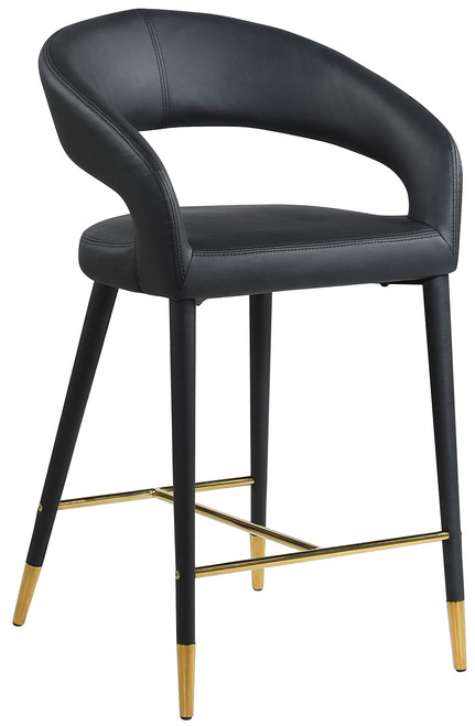 541Black-C Destiny Collection Modern | Contemporary Upholstered Counter Stool, Black Vegan Leather, 21.5" W x 22.5" D x 37.5" H