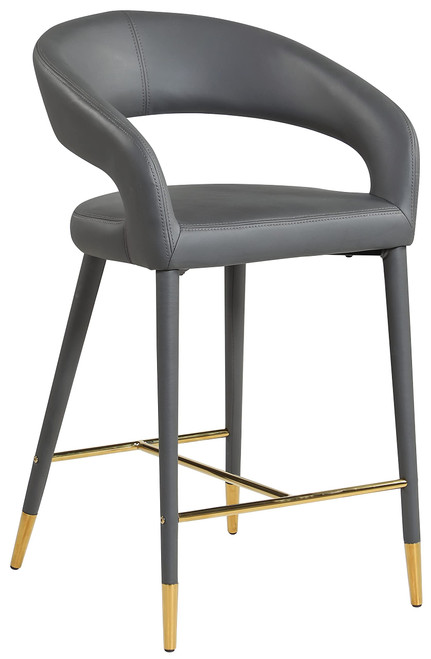541Grey-C Destiny Collection Modern | Contemporary Upholstered Counter Stool, Grey Vegan Leather, 21.5" W x 22.5" D x 37.5" H