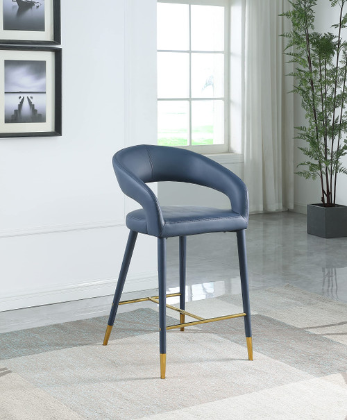 Destiny Navy Vegan Leather Stool