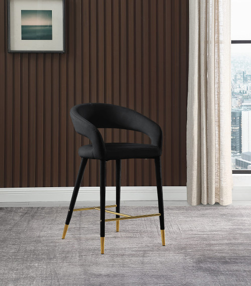 Destiny Black Velvet Stool