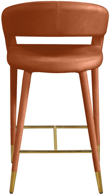 Destiny Cognac Velvet Stool