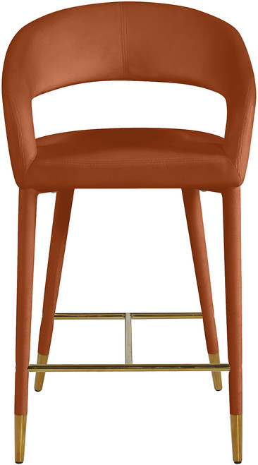 Destiny Cognac Velvet Stool