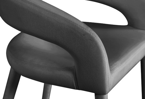 Destiny Grey Velvet Stool