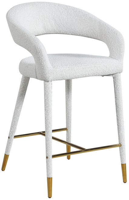 Destiny Cream Fabric Stool