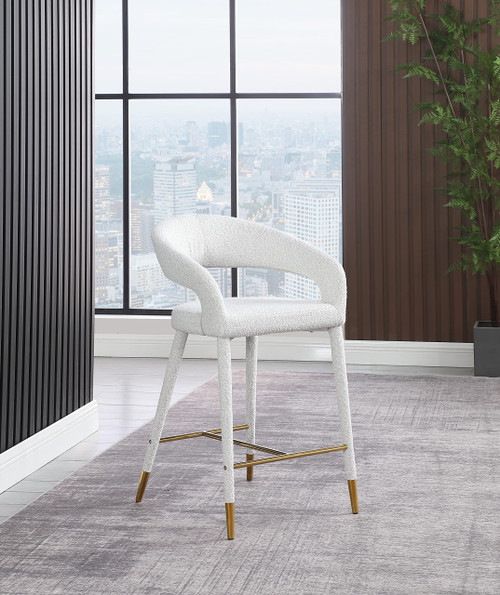 Destiny Cream Fabric Stool