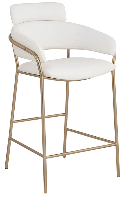 Yara Cream Vegan Leather Counter Stool
