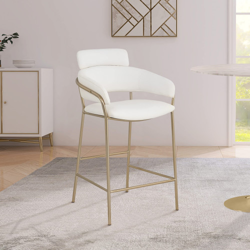 Yara Cream Vegan Leather Counter Stool
