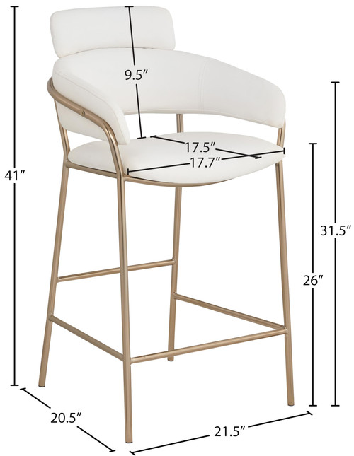 Yara Cream Vegan Leather Counter Stool