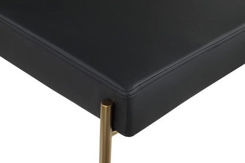 587Black-C Carly Collection Modern | Contemporary Vegan Leather/Boucle Fabric Upholstered Counter Stool, 19" W x 22.5" D x 37" H, Black