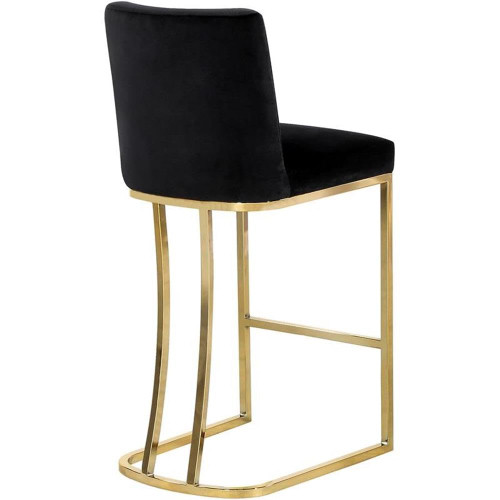 Heidi 26" H Velvet Counter Stool in Black