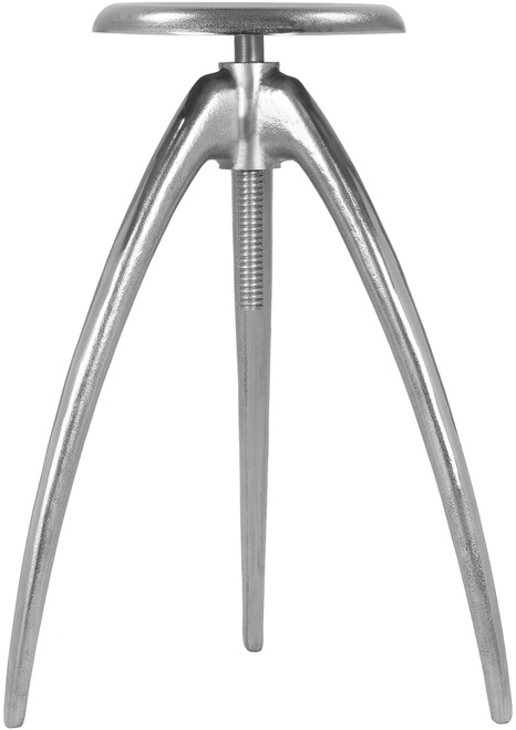 937Silver Clara Collection Modern | Contemporary Adjustable Bar | Counter Stool with Sturdy Aluminum Base, Silver, 20" W x 20" D x 28" H