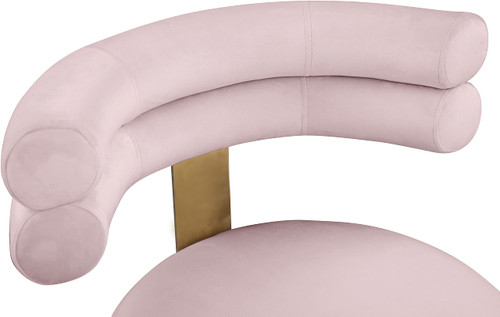 Velvet Upholstered Dining Chair with Deep Channel Tufted Back, Set of 2, Pink, 24.5" W x 22" D x 29.5" H